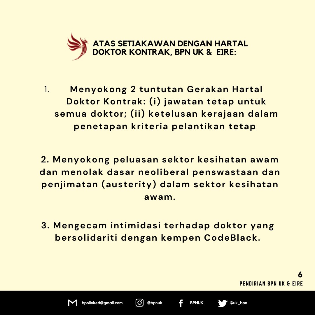 uk_bpn's tweet photo. Sektor kesihatan awam harus diperluaskan. Dasar neoliberalisasi harus dikekang. (3/3)

#HartalDoktorKontrak 
#savemycontracthcw  
#CodeBlackMY https://t.co/050EgpVX0y