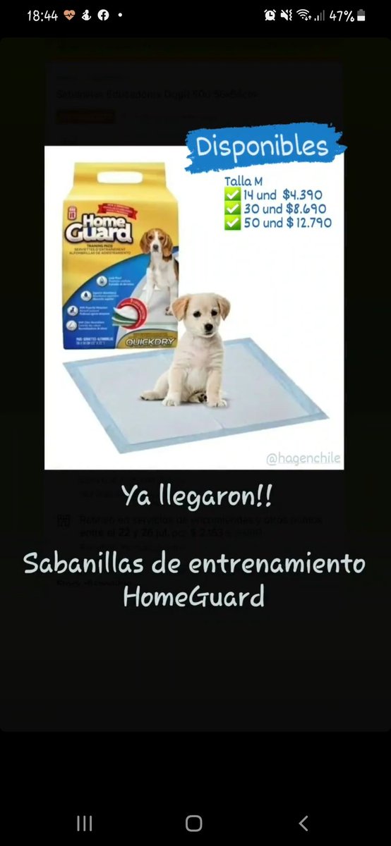 Sabanillas Sanitarias #homeguard para tus cachorros