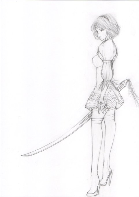 #NieRAutomata 

今日は私のお気に入り作品を
線画から完成まで。
コレは今までの鉛筆画で1番時間かけた作品かも 