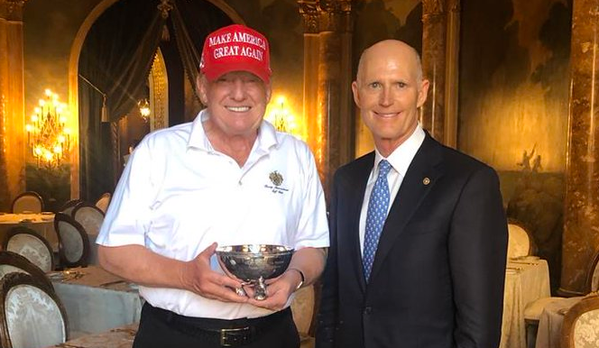 tomiahonen's tweet photo. #TomiTVGuide
Jul 16
#DancingWithTheTrumps

In tonight's exciting episode Sarah Huckabee Sanders dances with Trump to pay Trump bribe of $58,700 for his endorsement of her campaign. Then America's first Reptillian-American Senator, Swamp Thing Rick Scott awards Trump a fake trophy https://t.co/aHWJfm56Sl