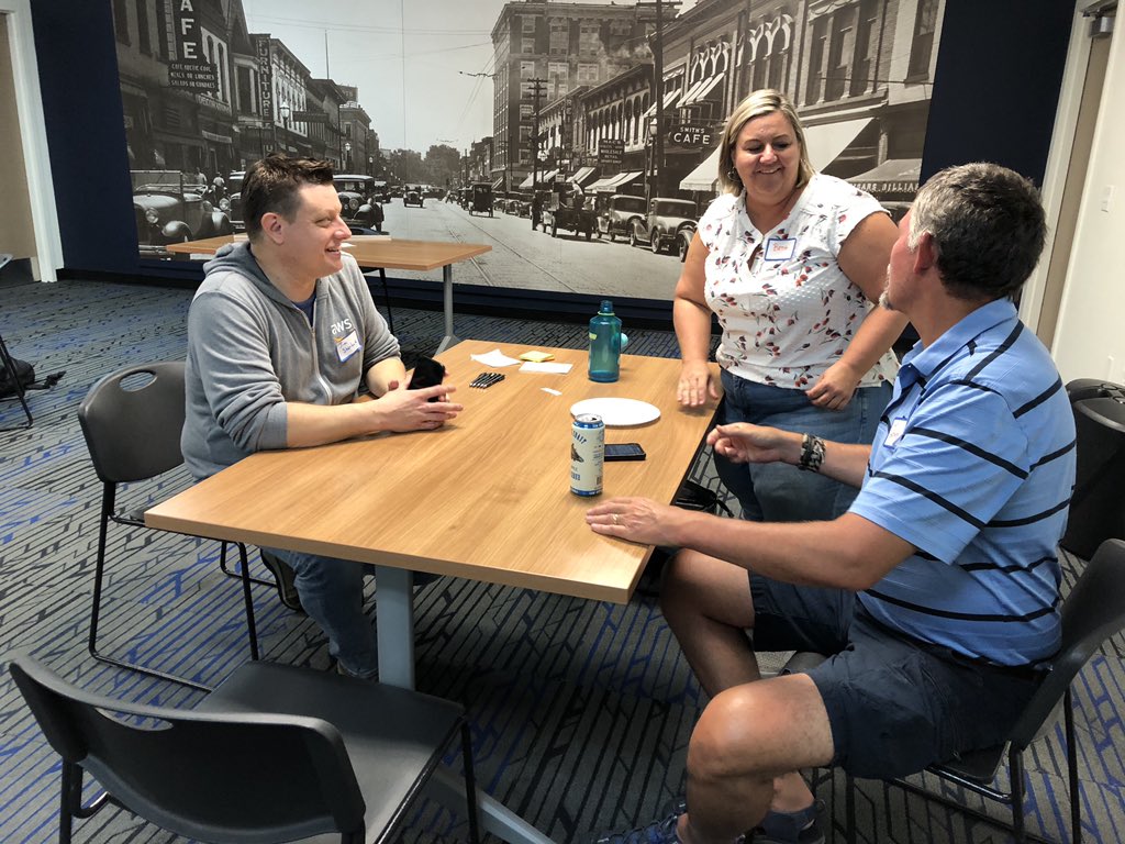 elizabethhubing's tweet image. Our first pivot at @SWIowaCity is @pearson’s Jim Sherlock pivoting from a mentor to a participant (he pitched an idea and it was chosen!). #SWIC21 #EdTechIowa