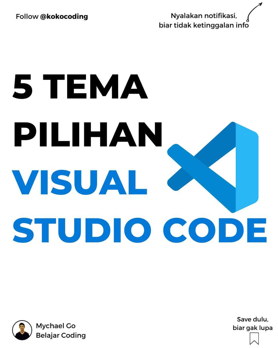 mychaelgo's tweet image. instagram.com/p/CRaZQmhBwVh/ 
👨‍💻 5 Tema visual studio code biar makin nyaman ngoding!
-
➡️Follow kokocoding
➡️Follow kokocoding
➡️Follow kokocoding
-
#makinpahamcoding #belajarkomputer #pemrograman #belajarcoding #belajarkoding #tutorialkoding #tutorialcoding #pr