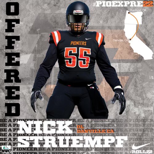 NStruempf's tweet photo. After a great conversation with Coach Read, I am blessed to receive and offer from Lewis and Clark College! @LCPiosFB @CoachLocey @cjandersonb22 @westcoastpreps_ @MVHS_Football https://t.co/bMGBOsvtEa