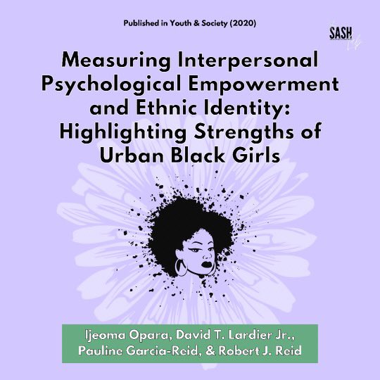 Check out this article by <a href="/DTLardierJrPHD/">Dr. David Lardier</a>, <a href="/IjeomaOparaPHD/">Dr. Ijeoma Opara</a>, &amp; colleagues: Measuring Interpersonal Psychological Empowerment and Ethnic Identity: Highlighting Strengths of Urban Black Girls 

#ResearchFriday