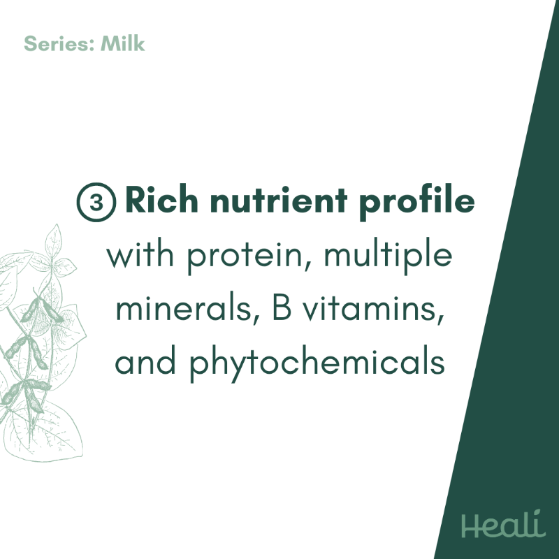 Soy milk is a relatively inexpensive, but nutritious plant-based beverage. It is a good option for people with dairy or nut allergies. It is made by grinding soaked soybeans and mixing that extract with water.