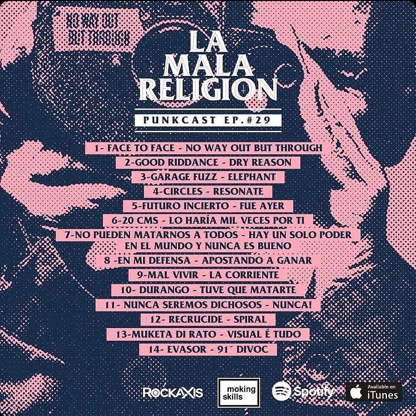 Durango95cl's tweet photo. Hola amigos ; estamos en el episodio 29 del punkcast @lamalareligion con nuestro tema “Tuve que matarte” conducido por Pancho Reinoso @reinosiano pueden escuchar todos los episodios en Spotify no se lo pierdan, buen fin de semana a tod@s 🍻🤘🏻. https://t.co/G21PDgrdDQ