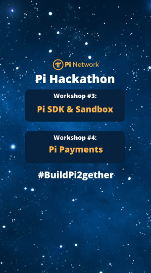 PiCoreTeam's tweet photo. Hey Pioneers, check out the Pi app home screen for another Hackathon Workshop video! This week, our Core Team developer will show you how to utilize Pi Payments and Pi SDK &amp; Sandbox when building your app. 

Let's #Buildpi2gether! https://t.co/iVCi53s4Cw