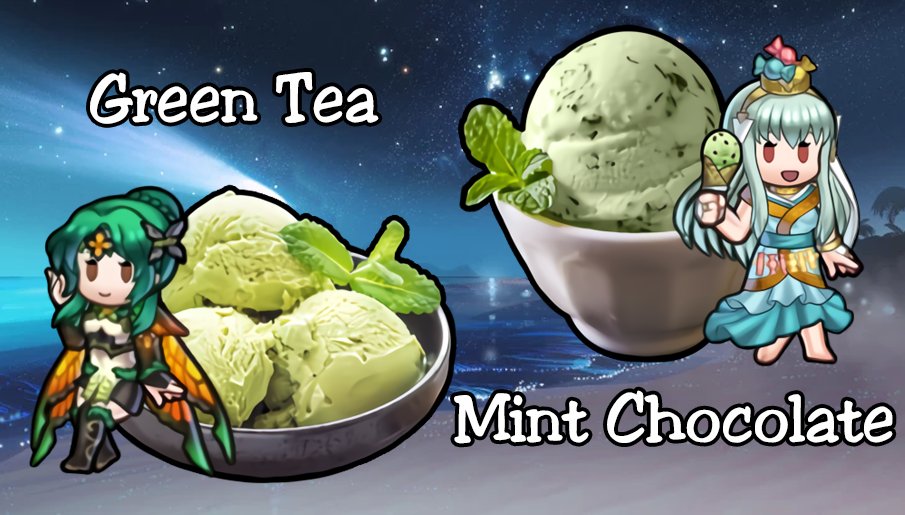 FehGodly's tweet photo. Some more relaxing ice cream sprites I made for today!
And yeah Iโm also surprised thereโs Green tea ice cream but at this point Iโll just accept it XD
Likes and retweets are appreciated! ๐จโจ
#Elincia #Ninian #FE07 #FE09 #FEElincia #FENinian #FEH https://t.co/cHC6G1elNt