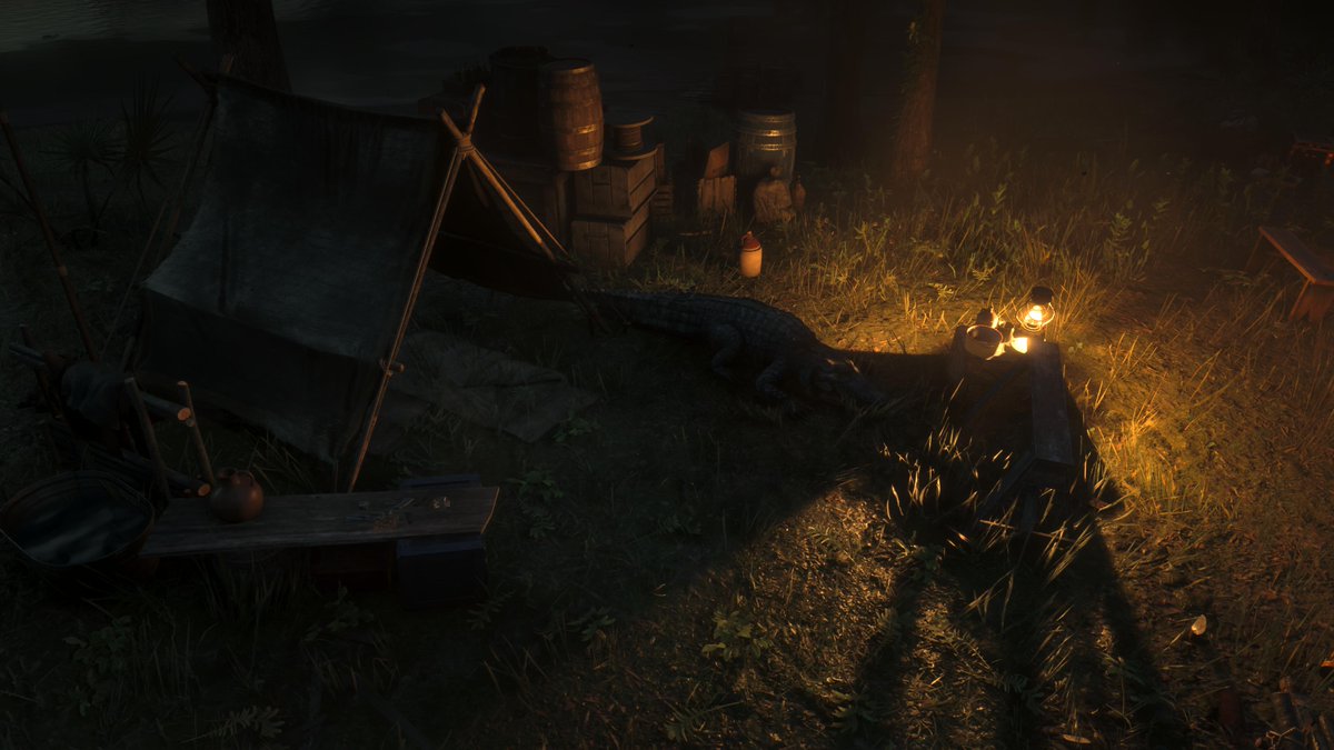 Strange place to find a gator. <a href="/RockstarGames/">Rockstar Games</a> #RDR2 #RDRShots #ARTSSnapmatic #LostSoulHunter #LSPhotoStudio #VIP #VIIP #RDR2Photography #VirtualPhotography #Nature #Alligator #PS5Share #RedDeadRedemption2