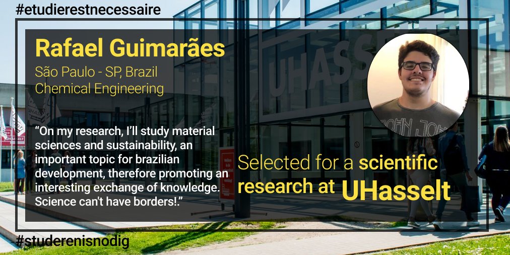 #WhoWeAre Rafael can't begin his scientific researches due to the restrictions that Belgium is imposing to Brazilian students. As he said, 'Science can't have borders' #etudierestnecessaire #studerenisnodig
@BelgiumMFA @EP_Belgium @ItamaratyGovBr @BEembassyBrazil @alexanderdecroo