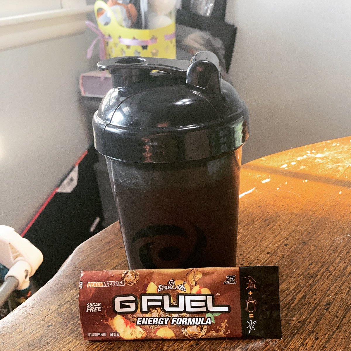 felex_73's tweet photo. After being convinced by @jaaay64 and @NoodlerJr , I have finally had my first taste of @GFuelEnergy ! Can’t wait to try the French vanilla flavor with milk next! 

#GFUEL #twitchstreaming #pathtopartner #fixitcafe https://t.co/bYwLTO1KYb