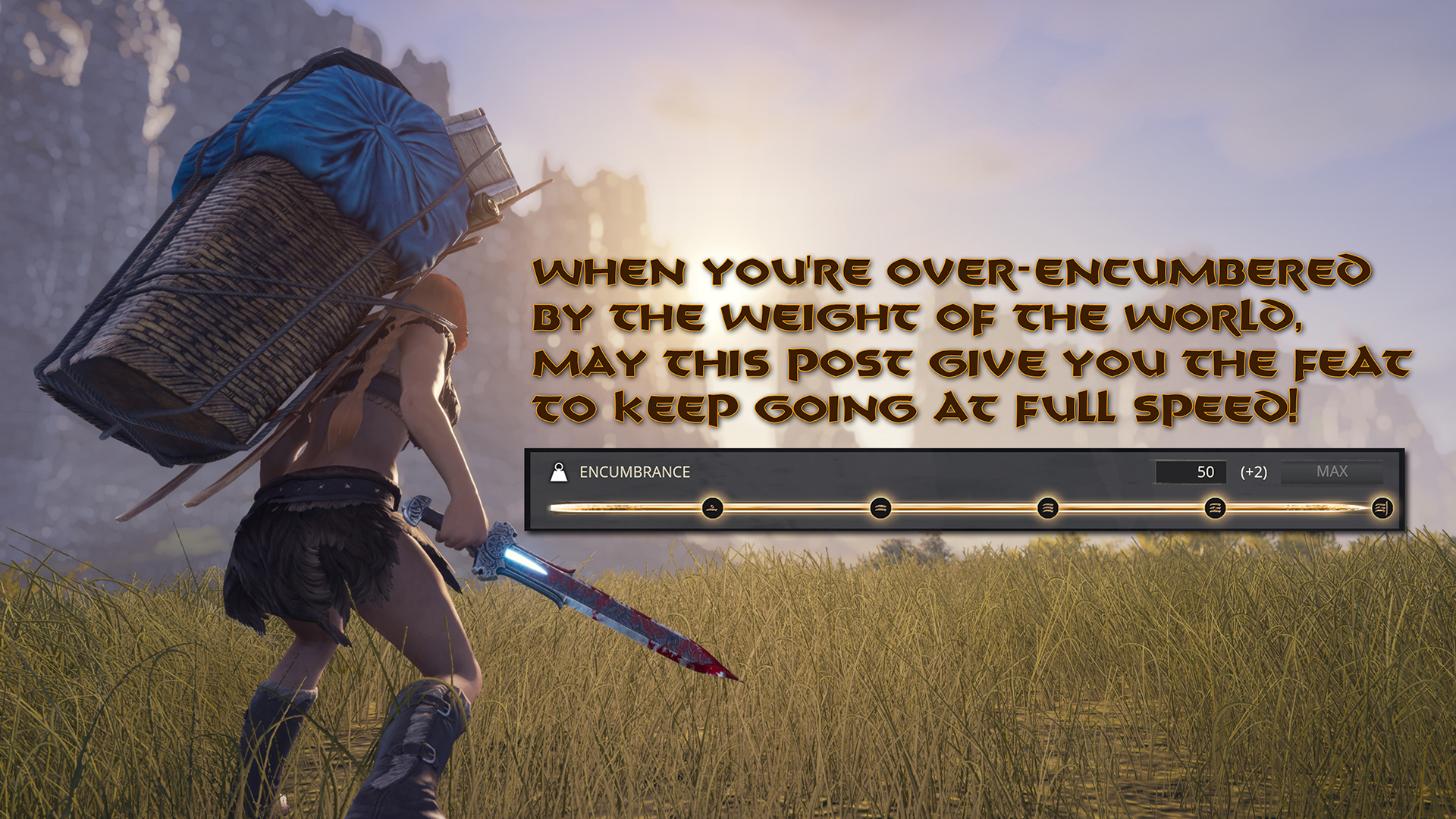 CONAN EXILES on Twitter "When you're overencumbered by the weight of the world, may this post