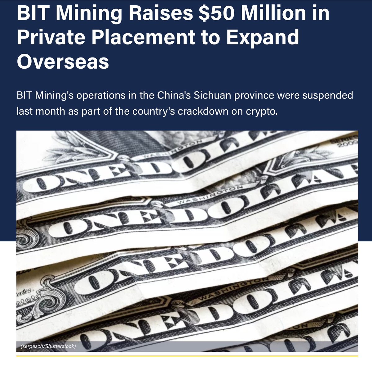 ndau2themoon's tweet photo. Chinese #bitcoin miner BIT Mining has raised $50 million in a private placement to help continue the growth of mining by building new data centers overseas and purchase the new equipment to grow its infrastructure! 📈🚀🌙 #WhenNDAUt #ChooseNDAU #CryptoNews #NDAU2TheMoon https://t.co/stP1g8GAMo