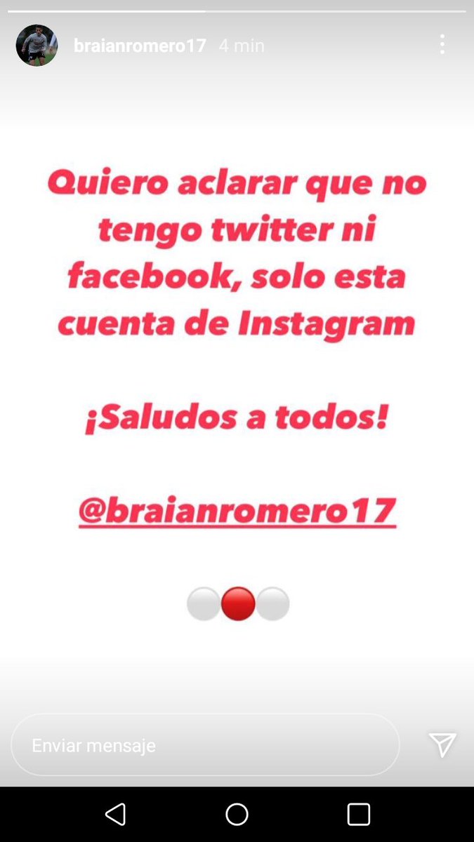 RiverTotal_'s tweet image. 📢 Braian Romero aclara a través de su Instagram que no tiene cuentas de Twitter ni de Facebook debido a que existen algunas cuentas haciéndose pasar por él.

[Vía IG: brianromero17]