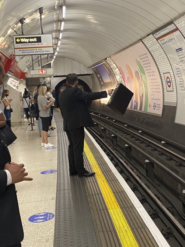 NoContextBrits's tweet image. Pretty sure this man has never been on a train before in his life.