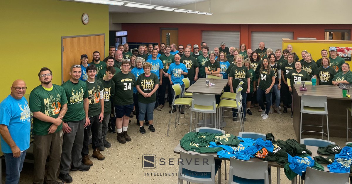 "It takes a great team to support a great team"
The excitement continues at Server Products! All of our team received their choice of some very special MKE Bucks finals shirts. There are not Sun fans here!.....sorry Jim! #bucksin6 #bucksinsix #gobucks #NBAfinals