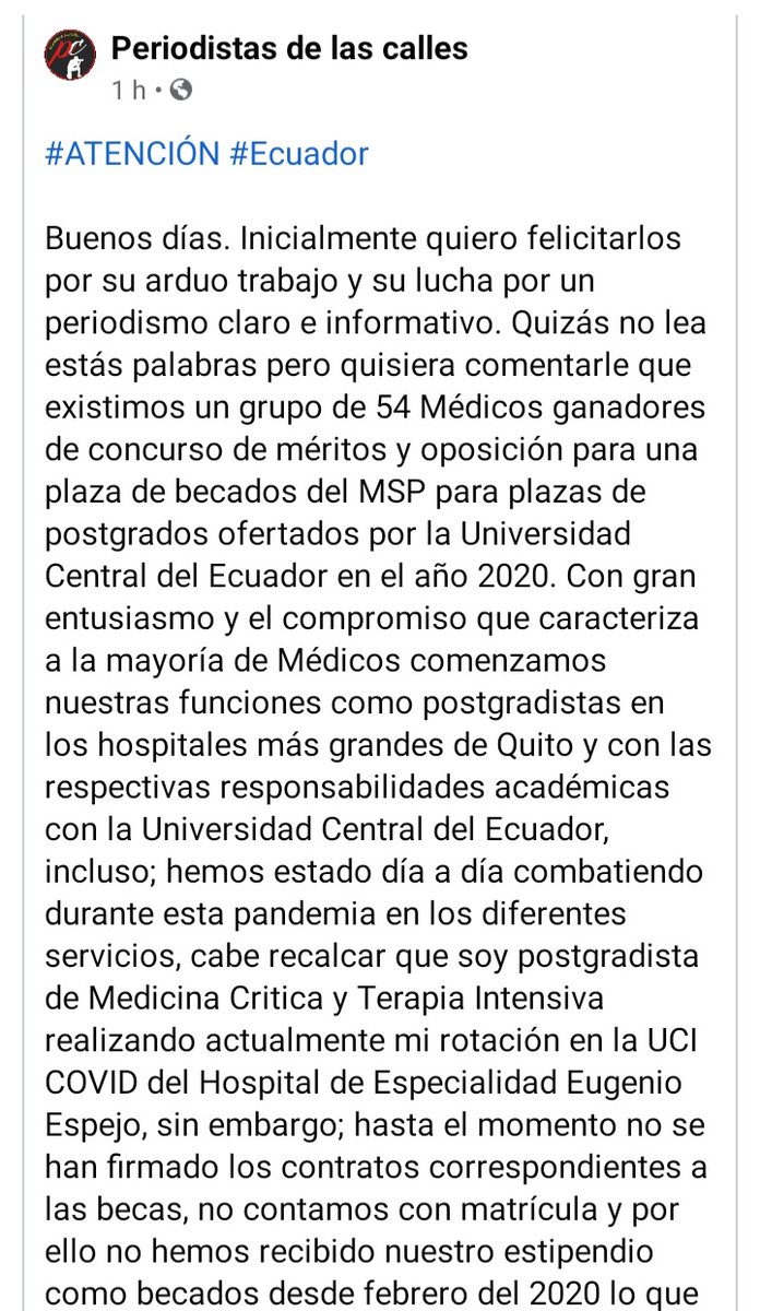 KatherinMaite's tweet photo. Médicos Postgradistas, desde hace 17 meses, SIN ESTIPENDIO, SIN SEGURO MÉDICO, SIN MATRÍCULA, SIN FIRMA DE CONTRATOS DE BECAS. 

A Huelga de hambre! 

Convenio Tripartito: MSP-Universidad Central del Ecuador-Senescyt. https://t.co/tLBq5j4kEh