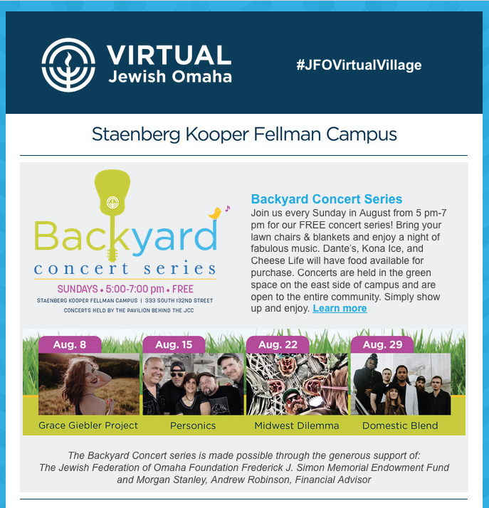 Jewish Omaha E-news - July 16, 2021 - Find out what's happening in Jewish Omaha! conta.cc/3ihKVIb