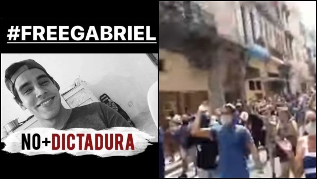 yoanisanchez's tweet photo. Gabriel Alfonso González es un joven que fue detenido el pasado domingo mientras protestaba pacíficamente en las cercanías del Capitolio de La Habana. Salió a las calles, como muchos de su edad, reclamando libertad y terminó arrestado violentamente.  #SOSCuba #11JCuba https://t.co/lNuZIzcQKU