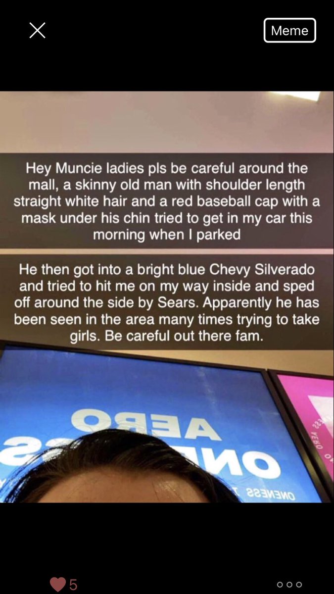 renbartholomew's tweet photo. muncie friends!! be careful there’s a couple of creeps out there https://t.co/Pf3qqFGUQi