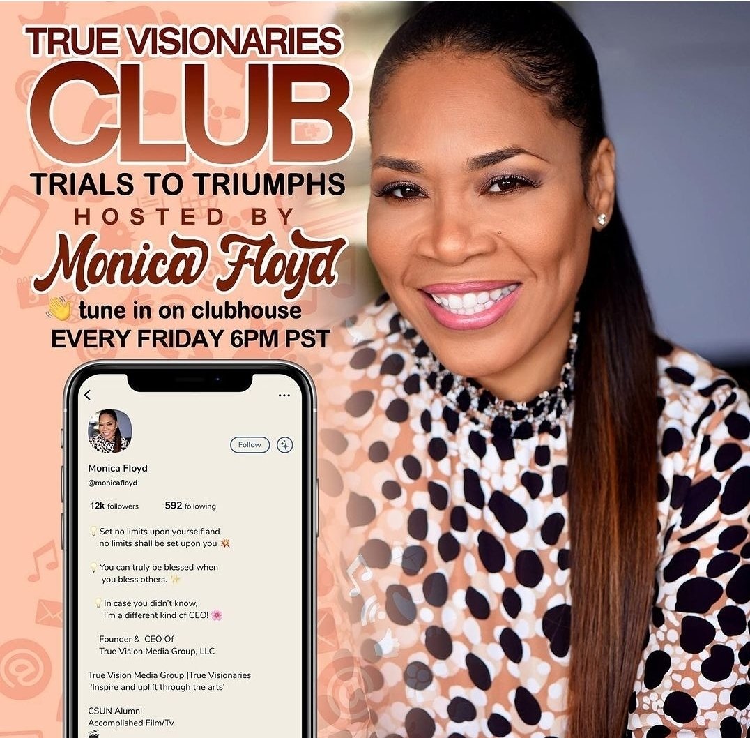 Come and join one of the feel good platforms on Clubhouse TODAY--Friday, July 16th at 6pm PST. No one never wants to leave. Feel free to express and share your trials to triumphs, also come and share your thoughts. ✨✨ #Truevisionaries #Clubhouse

#MonicaFloyd