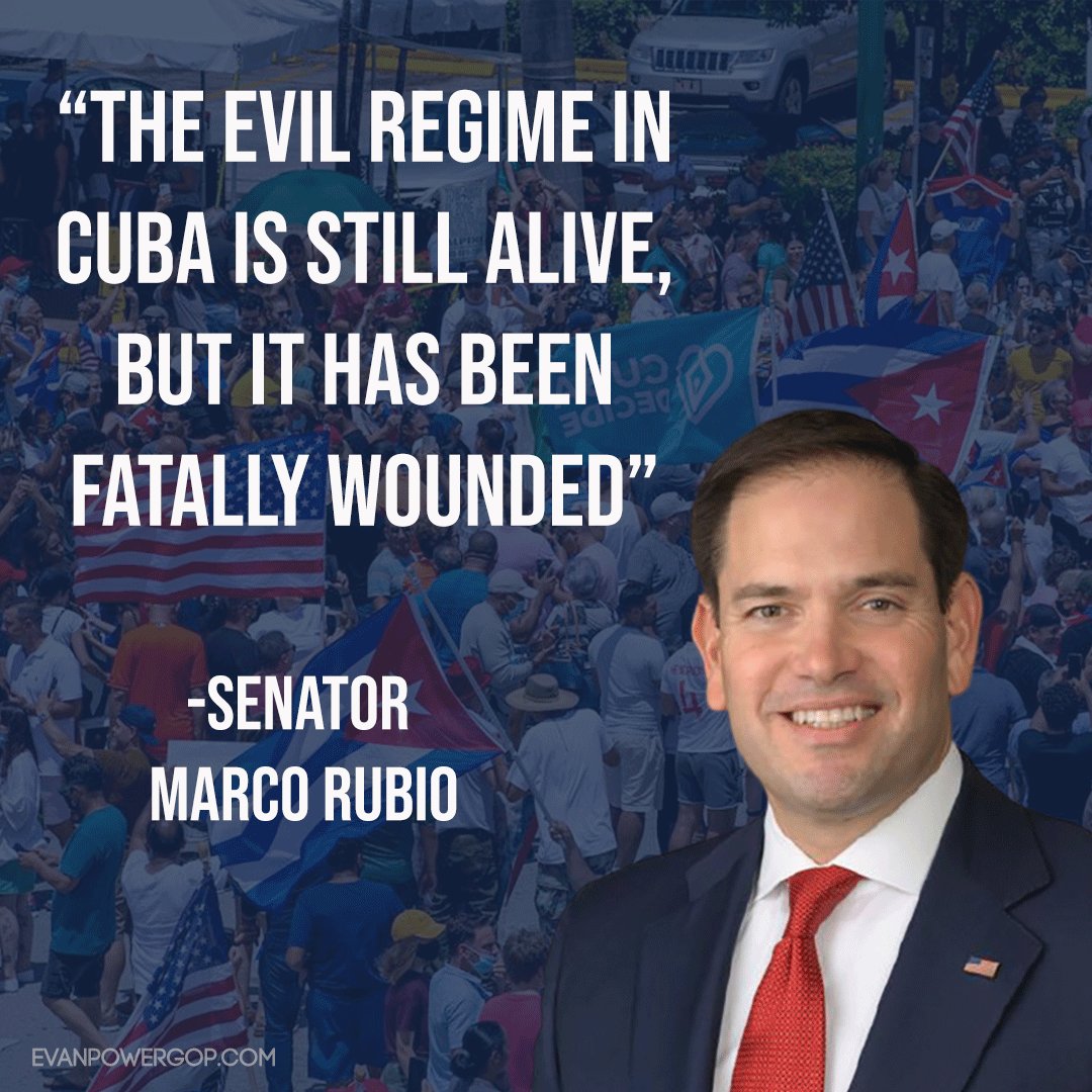 "The Evil regime in Cuba is still alive, but it has been fatally wounded" -<a href="/marcorubio/">Marco Rubio</a> #SOSCuba