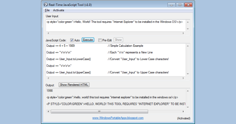 WPA_1's tweet photo. Real-Time JavaScript Tool - Execute JavaScript codes in Real-Time!
https://t.co/Jvsq8hiyS5
.
#javascript #javascript30 #HTML #html5 #CSS #css3 #InternetExplorer #100DaysOfCode
#windows #windows11 #windows10 #windows7
#portabletools #portableapps #portablesoftware