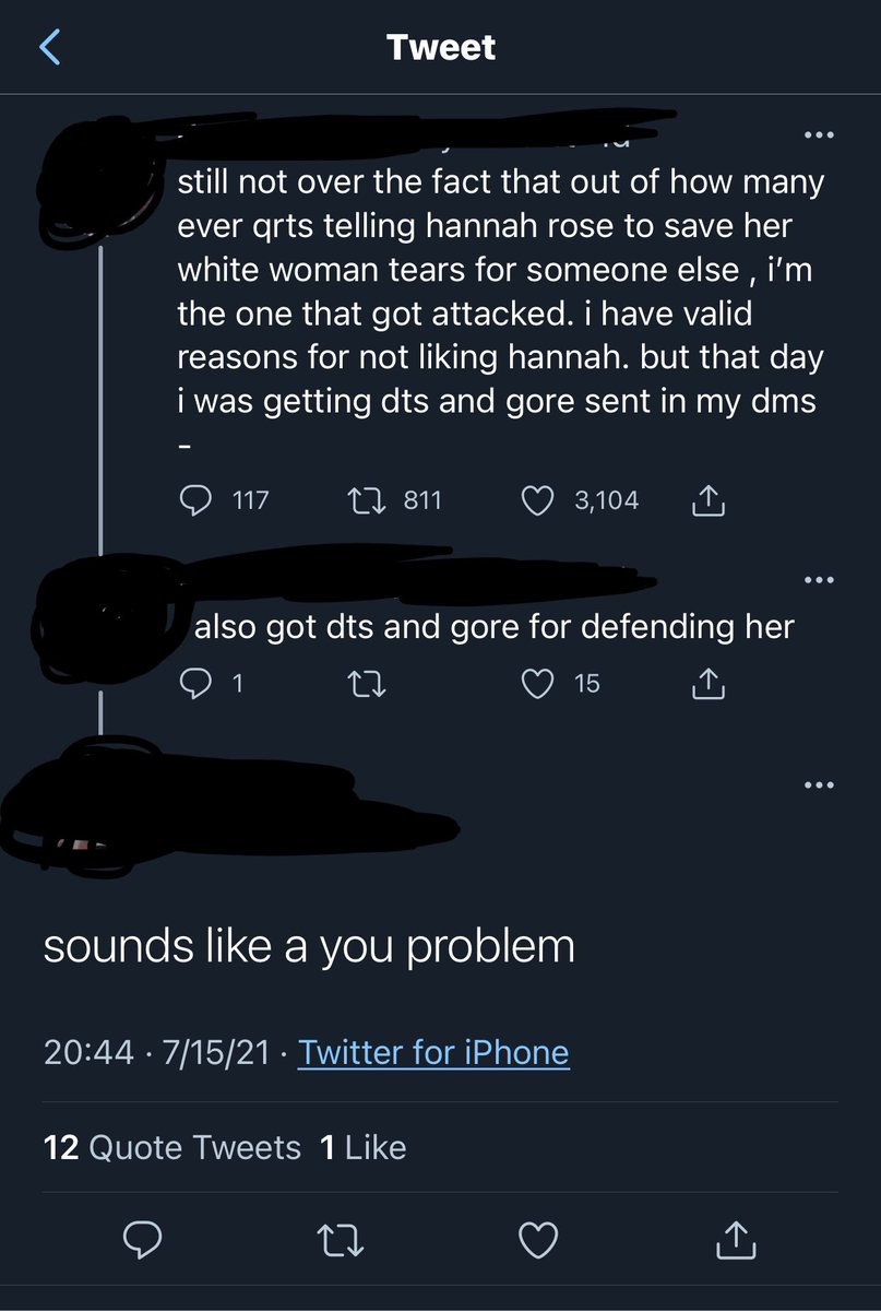 sniffluvr's tweet photo. ???? how do you want someone to apologize for their fans sending dt and gore to you then tell someone who is getting the same “sounds like a you problem” make it make sense https://t.co/xUWwAkf3Sd