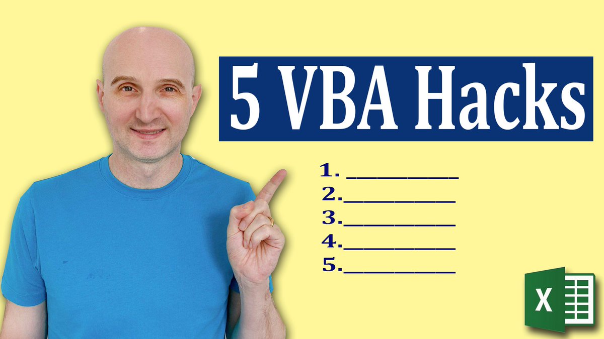 5 VBA Hacks Everyone Should Know in 2021!

youtu.be/-hogf4yeKbk

#Excel #ExcelVBA #VBA