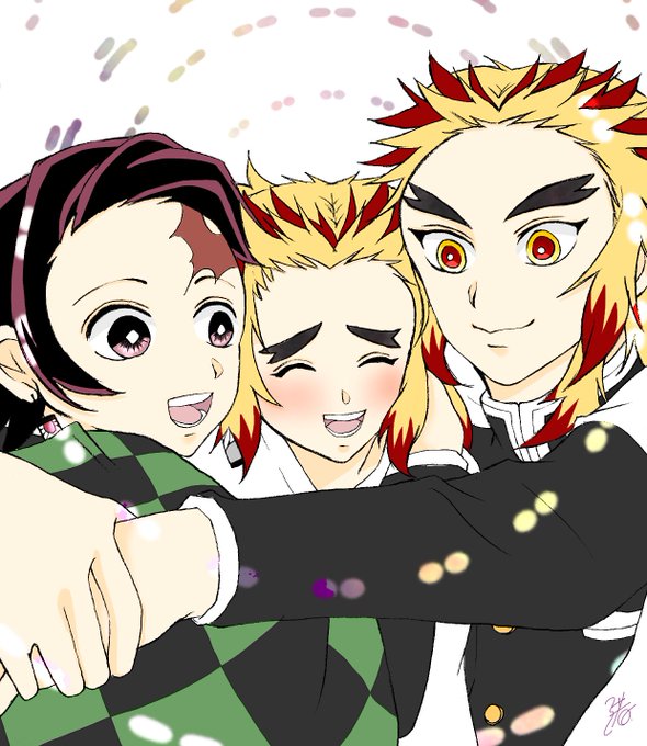 渚@観賞用🔥さんがTwitterに投稿した煉獄杏寿郎(鬼滅の刃)のイラスト。