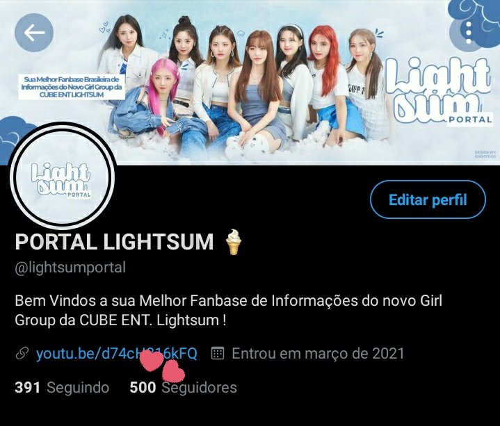 [🆓️] Não sei nem como agradecer pelos 500 seguidores aqui na fb, muito obrigada a todos vocês por nós apoiarem nesses últimos meses da fb. De coração! Não desist de nós, sempre estaremos dando o nosso melhor de si para trazer informações do LIGHTSUM! Obrigada! ✨❤

#lightsum