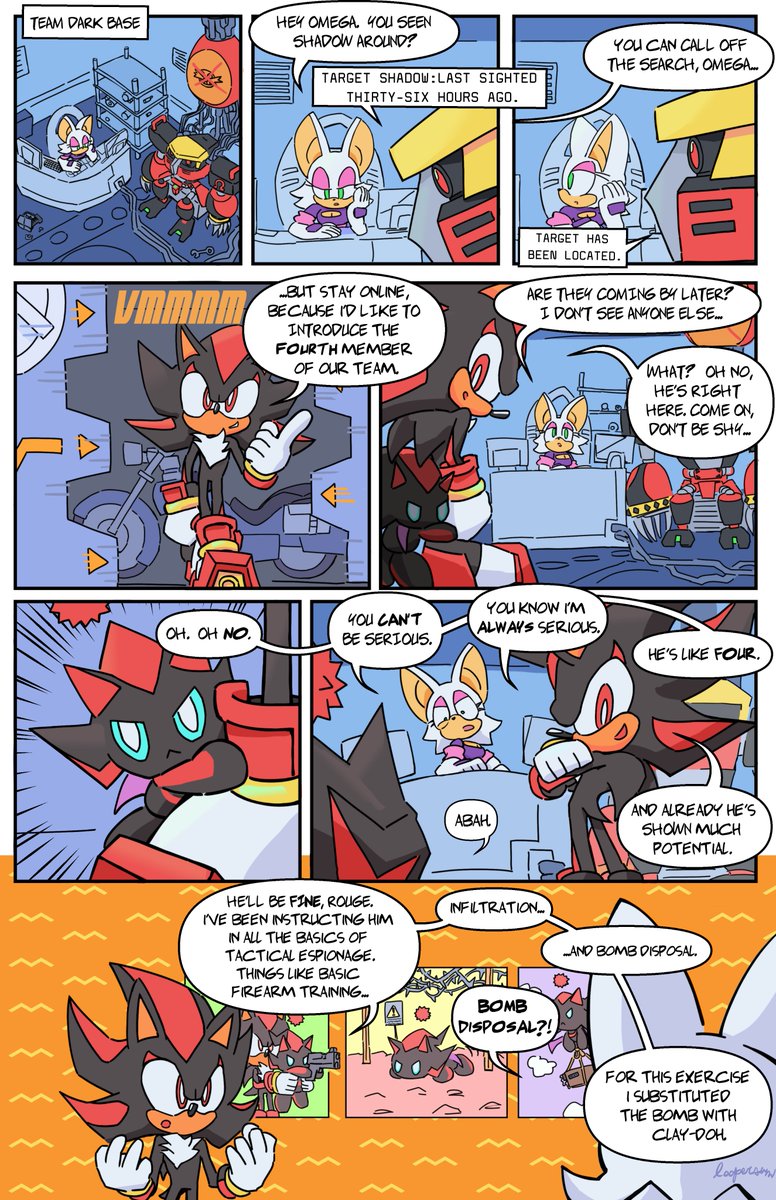 "Team Dark: THE FOURTH MEMBER" [page 1 of 3] 

#sonic #sonicthehedgehog #comic #teamdark 