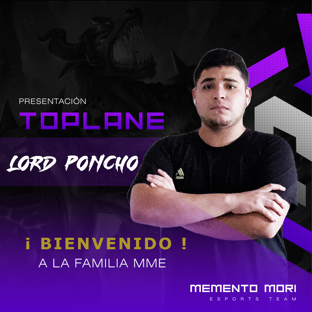 🛑Roster Oficial🛑

Presentamos al TOP LANE de Memento Mori 🔝

MM LordPoncho

<a href="/AlfonsoDavdi/">ponchex</a> 
 
Dejenme sacar al ? 🤔

#SomosMME

Siempre a la Victoria MME

<a href="/LolcitoSalvaje/">LolcitoSalvaje</a>
 
<a href="/LoLWildRiftES/">LoL Wild Rift Comunidad</a>
