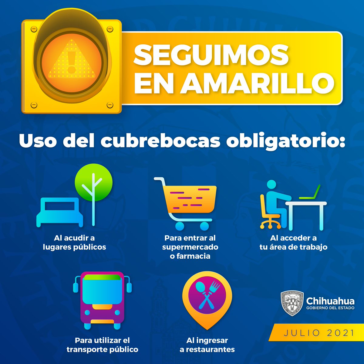 GobiernoEdoChih's tweet photo. ¡No bajes la guardia! 🛡
Utiliza correctamente el cubrebocas y evita la propagación del Coronavirus. Depende de cada uno de nosotros volver a la normalidad. https://t.co/Uw2GPGblzd