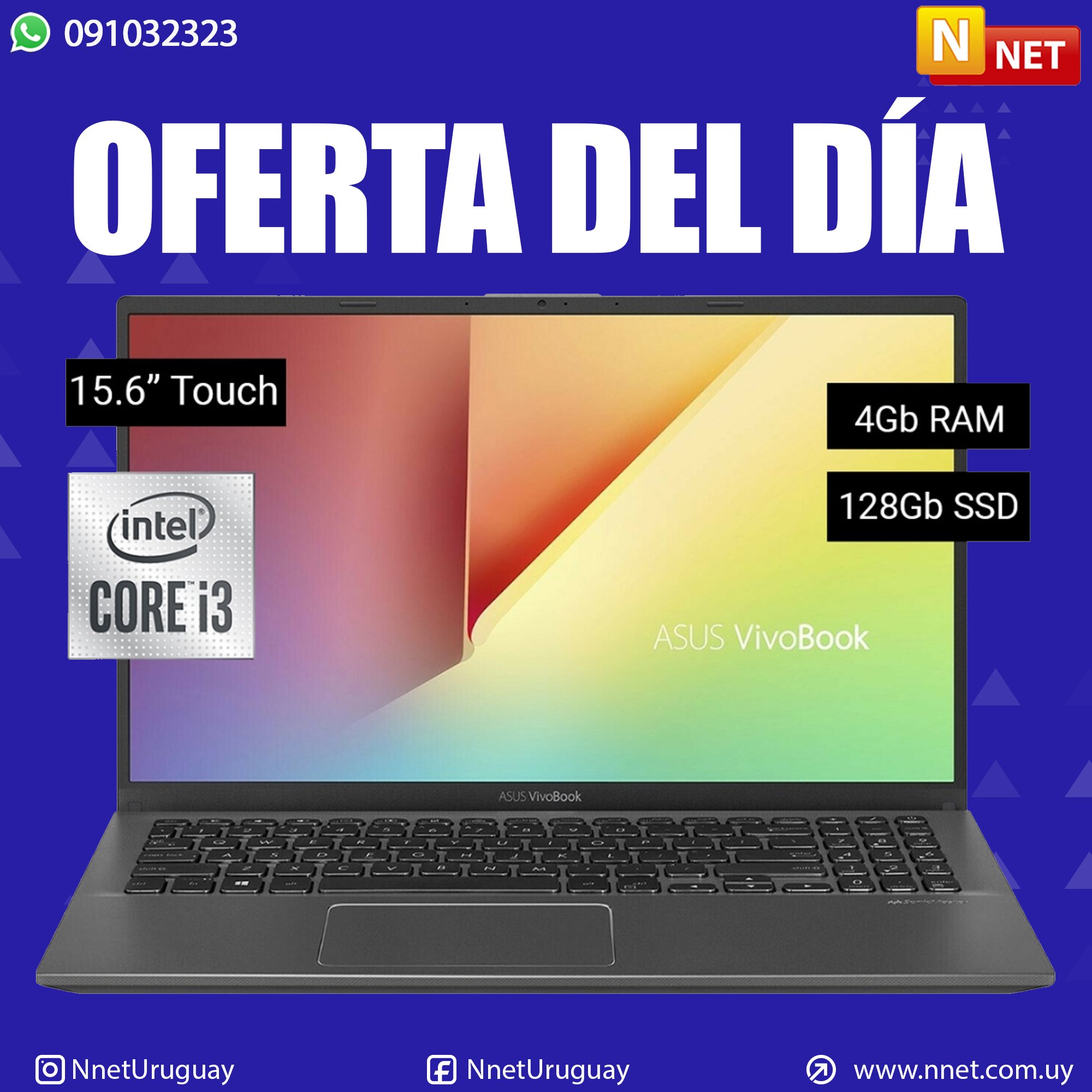 NNET on Twitter: "Notebook Asus i3 4Gb 128Gb Ssd 15.6 FHD Táctil Win Modelo: R564JA-UH31T 10 Home 64bit en español Intel Core i3-1005G1 10ma generación 128GB NVMe PCIe 3.0