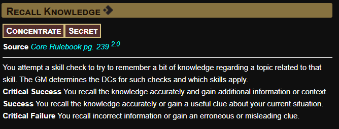 RecallKnowledge's tweet photo. Never underestimate the power of #RecallKnowledge, I know we won't

 #Pathfinder #ttrpg #rpg https://t.co/aDsnVL3aXG