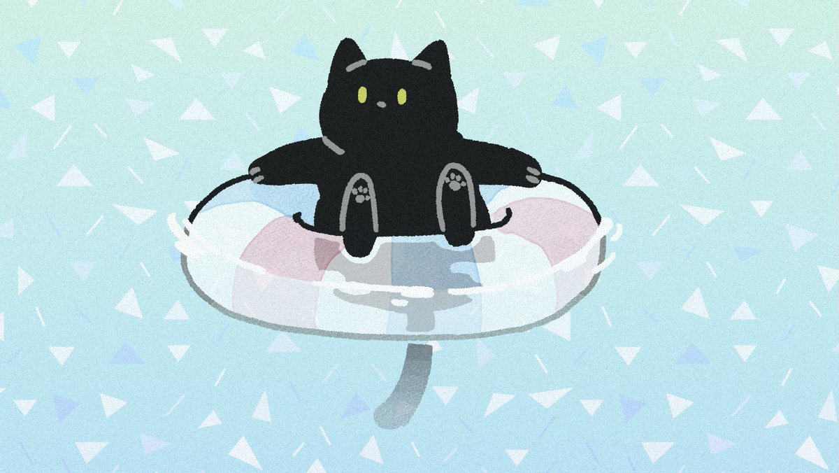 black cat cat innertube no humans animal focus animal afloat  illustration images