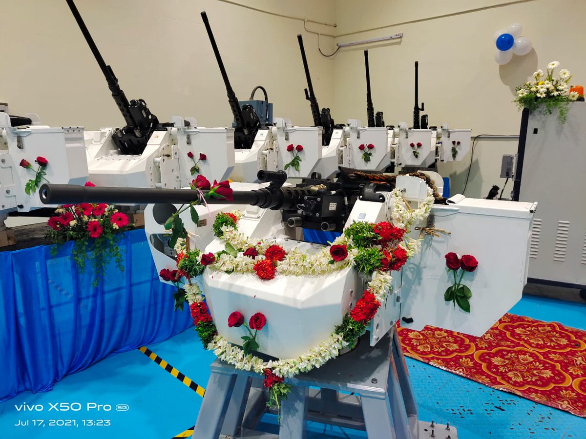 neeraj_rajput's tweet image. @OFB_India hands over 15 #SRCG Stablised Remote Controlled Gun (Heavy Machine Gun) to @indiannavy &amp;amp; 10 to @IndiaCoastGuard at a ceremony organised in Trichy #TamilNadu today