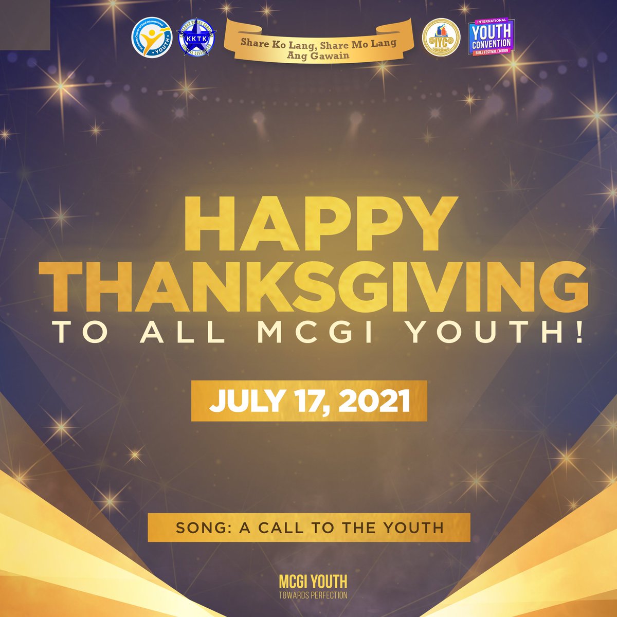 MCGIYouth's tweet photo. Happy Thanksgiving to all MCGI Youth!

We thank God for giving us the chance to glorify His name with His gift of talents. 

May we remain steadfast in our faith and consume our youthfulness in doing good deeds before God.

#MCGIHeartfeltThanksgiving
#ProudToBeMCGI https://t.co/ZshGHvvjvT
