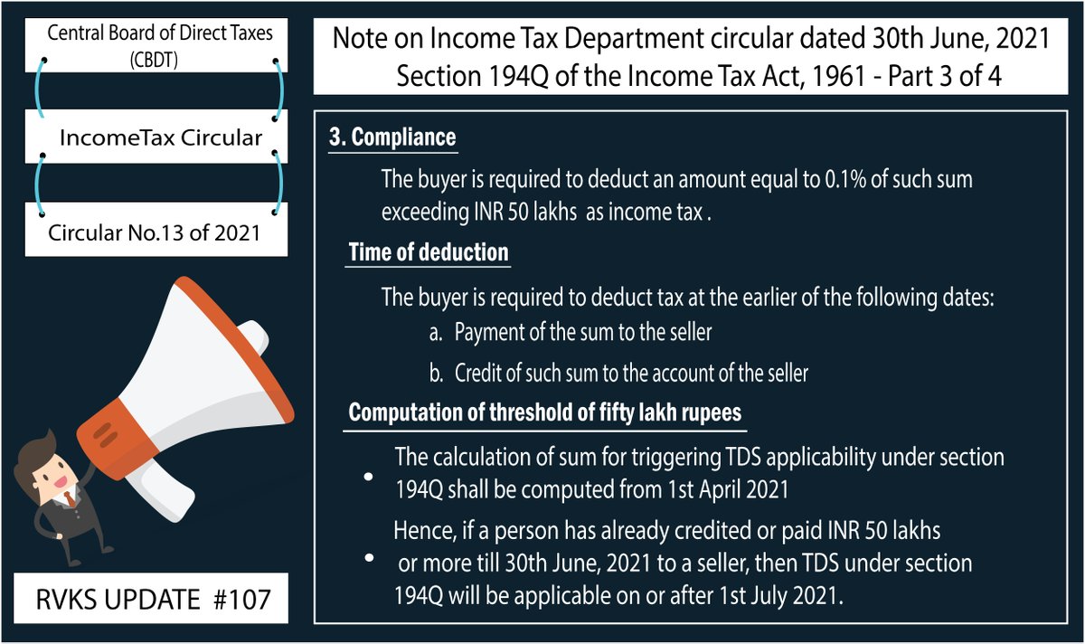 RVKSCAs's tweet photo. Summary Note on Section 194Q of the IncomeTax Act, 1961.
#CBDT #Circular #incometax #guidelines #section194Q #Update2021 https://t.co/0ppTRaebJG