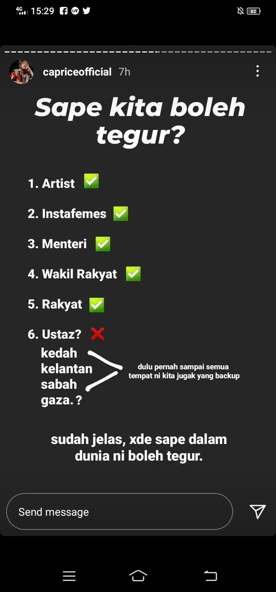 Baru lepas stalk ig story dia ni. Dia mention negeri pulak hahahaha.