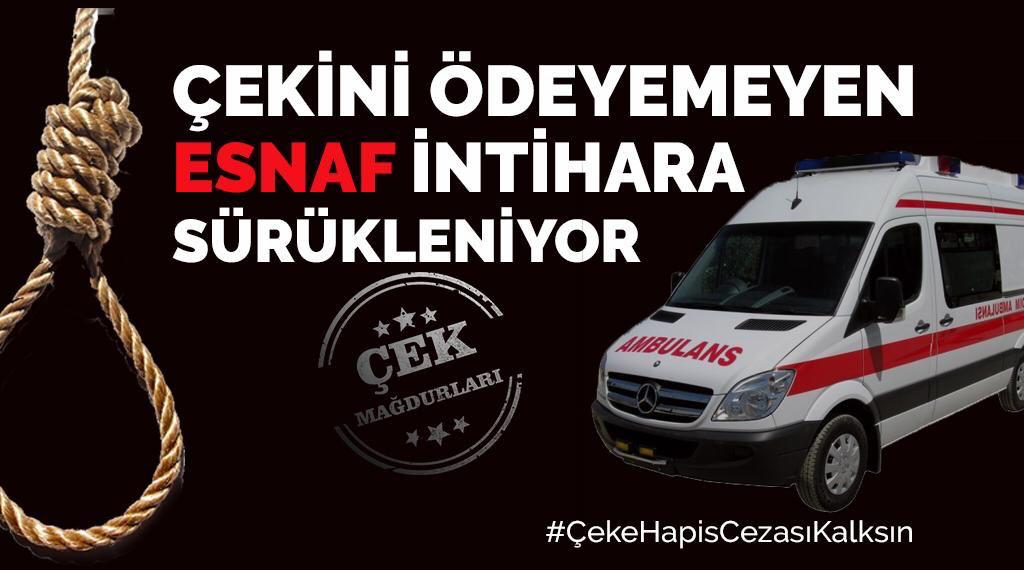 @IsmailSoybas35 <a href="/Akif_Hamzacebi/">M. Akif Hamzaçebi</a> <a href="/eczozgurozel/">Özgür Özel</a> <a href="/turanbulent/">Bülent TURAN</a> <a href="/LutfuTurkkan/">Lütfü Türkkan</a> <a href="/yilmaztunc/">Yılmaz TUNÇ</a> <a href="/_cevdetyilmaz/">Cevdet Yılmaz</a> <a href="/DurmusYillmaz/">Durmuş Yılmaz</a> ÖDEYEMEDİK!!!
 
1 YILDA NASIL ÖDEYELİM???
 
İŞİ DEVAM EDEN FİRMALAR ÇEKİNİ ÖDEYEMEZKEN,
İFLAS ETMİŞ İŞİNSANLARI NASIL ÖDESİN?
 
BIRAKIN ÖDEMEYİ, GEÇİNEMİYORUZ…
 
ÇekeHapis CezasıKalksın

<a href="/enginaltaychp/">Engin ALTAY</a> <a href="/Mv_CavitAri/">Cavit Arı</a> <a href="/bkusoglu/">Bülent Kuşoğlu</a> <a href="/DurmusYillmaz/">Durmuş Yılmaz</a> <a href="/55erhanusta/">Dr. Erhan Usta</a>