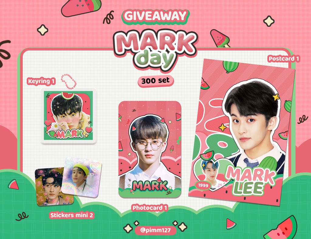 pimm127's tweet image. ּ   ִ  ۫   ˑ ֗  ִ   ˑ    ּ  𖥔 𓄼   ࣪⠀ ִ  ۫ 
Pls RT แจก5set

-ɢɪᴠᴇᴀᴡᴀʏ 🍉 ᴍᴀʀᴋ ʟᴇᴇ 🍉-
  ꒰ ! ꒱*  300 sᴇᴛ
ꕀ  sʜɪᴘᴘɪɴɢ 35 ʙᴀʜᴛ ꕀ 
⟡ ғᴏʀᴍ : docs.google.com/forms/d/e/1FAI…
  ּ   ִ  ۫   ˑ ֗  ִ   ˑ    ּ  𖥔 𓄼   ࣪⠀ ִ  ۫   ּ

⟡ #HAPPYBIRTHDAYMARK #MARK #ตลาดนัดnct