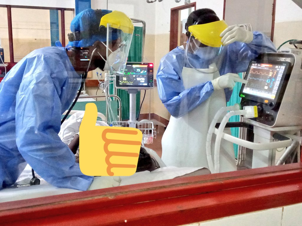 JanetAdongo13's tweet photo. Lacor hospital CTU team at intubation. We have, are still doing, will continue to do our very best for our patients fro better outcomes so help us God @DavidNyeko1,@veniceomon, @MinofHealthUG, @OribaDan,  @rockygerald1 https://t.co/7bRi0Z9A86