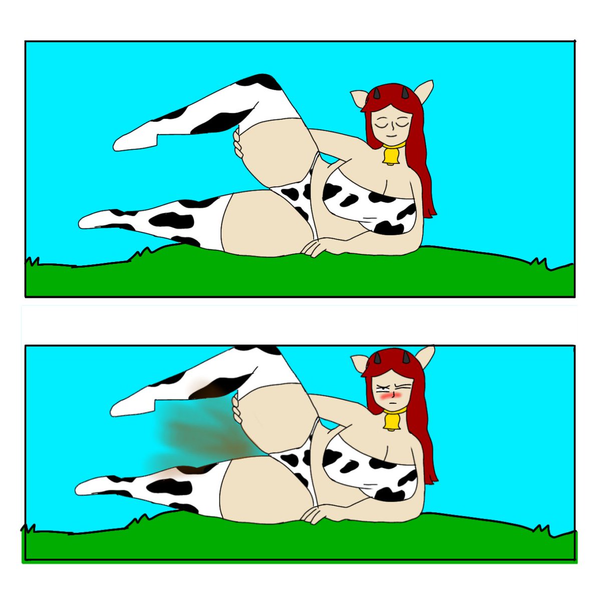 YFZG_'s tweet photo. She cosplay a cow https://t.co/HZAsu372xk