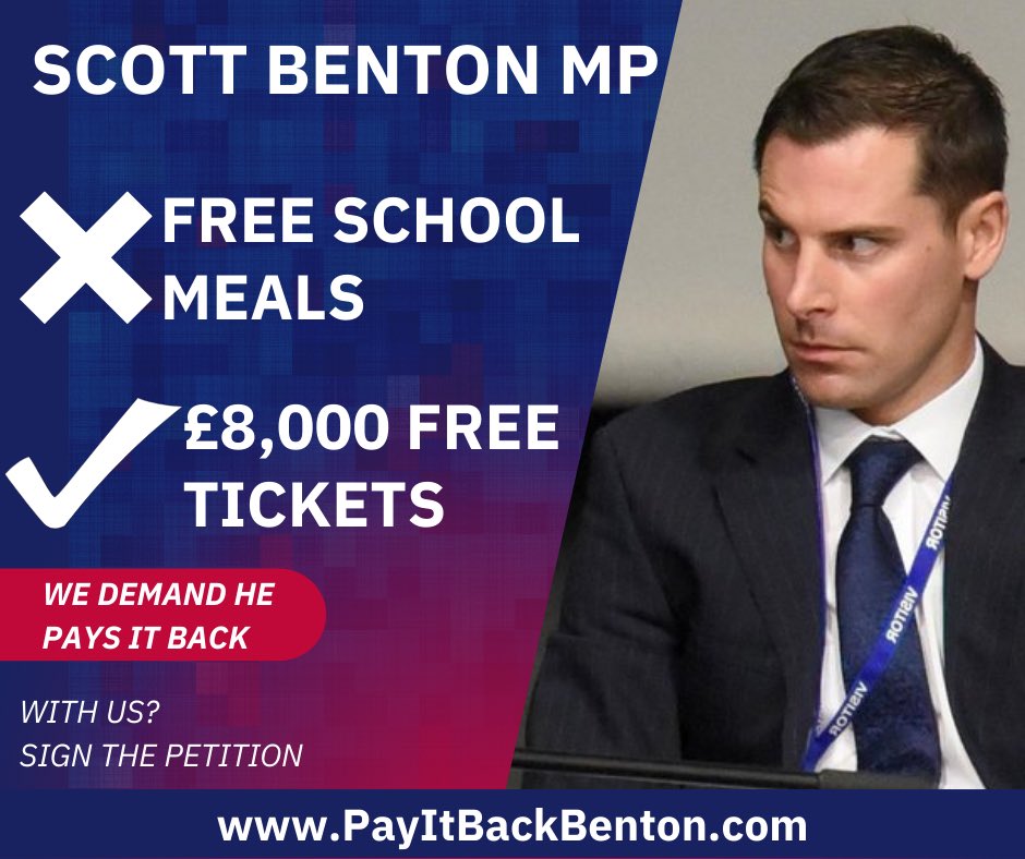 Scott Benton MP accepted almost £8k in free Wimbledon, Royal Ascot & Euro 2020 tickets from the gambling industry before campaigning for a Super Casino & more high street bookies. This is morally wrong & he must pay it back.  With us? Sign the petition ✏️ payitbackbenton.com