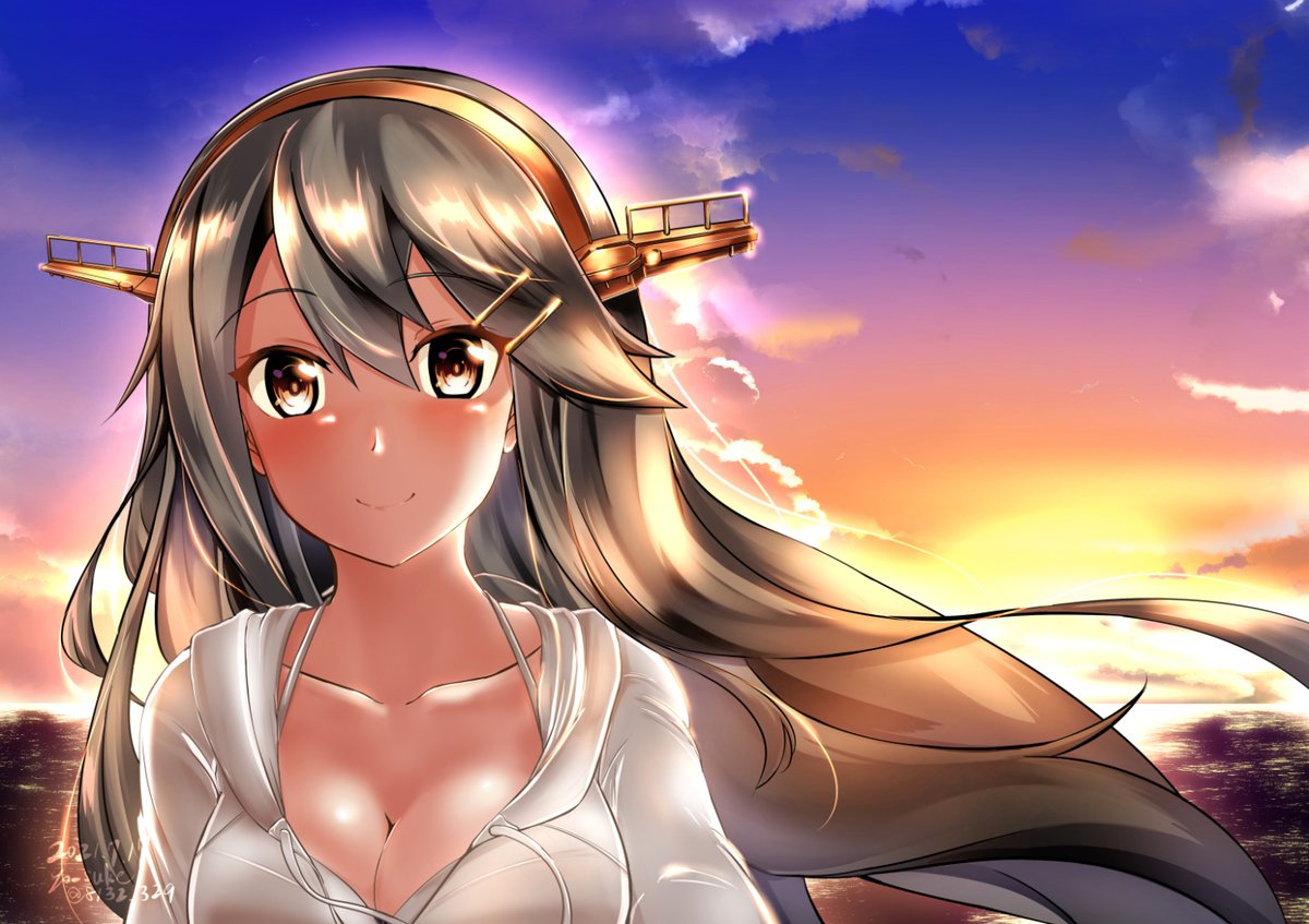 夕日に染まる景色
#艦これ #榛名 