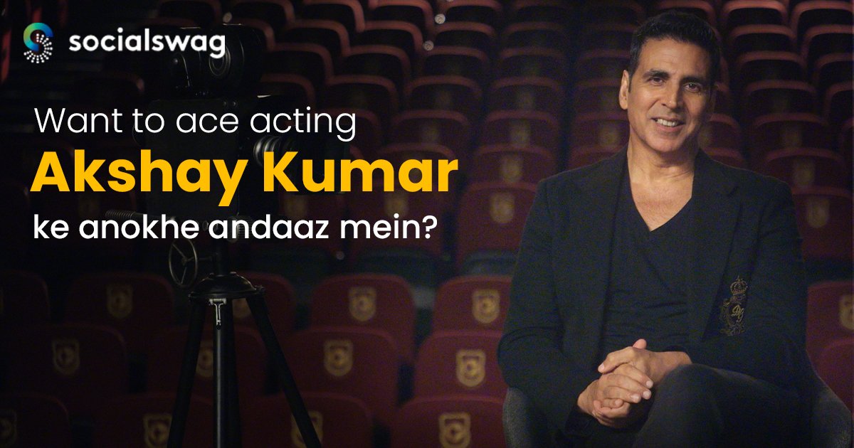 SocialswagWorld's tweet photo. What are you waiting for? Join @akshaykumar's Masterclass and be the actor you want to be
#SocialSwag #Masterclass #SSMasterclass #NewLaunch #JustLaunched #New #Movies #Films #Learning #CelebrityLearning #Acting #Act #ActingLife #ActingClass #Acting101 #ActingCareer #AkshayKumar https://t.co/653WEbRnxO