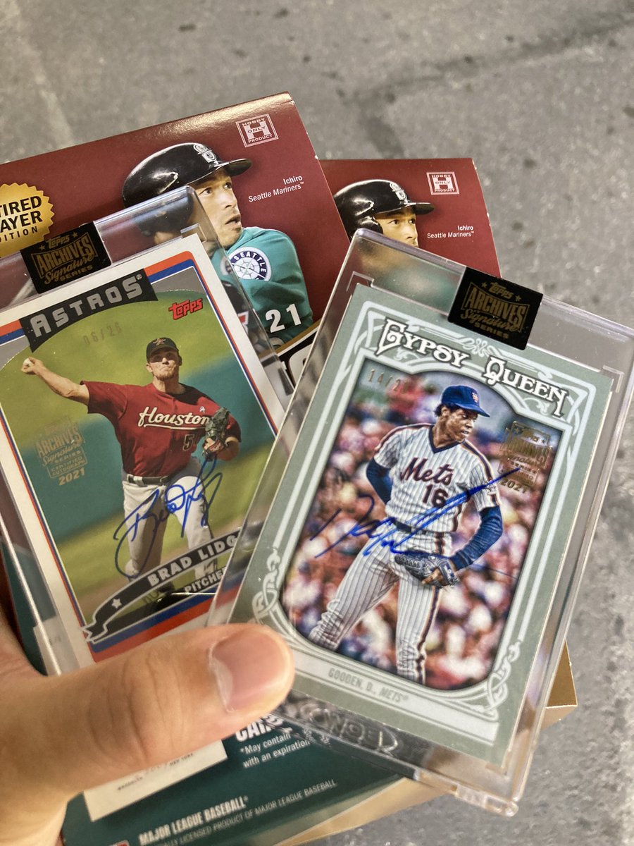 ririu0607's tweet image. MLB 2021 Topps Archives Signature Series 2箱開封！
ドワイドグッデンとブラットリッジ！
デザインがかっこいい！
#Topps 
#ToppsArchivesSignatureSeries