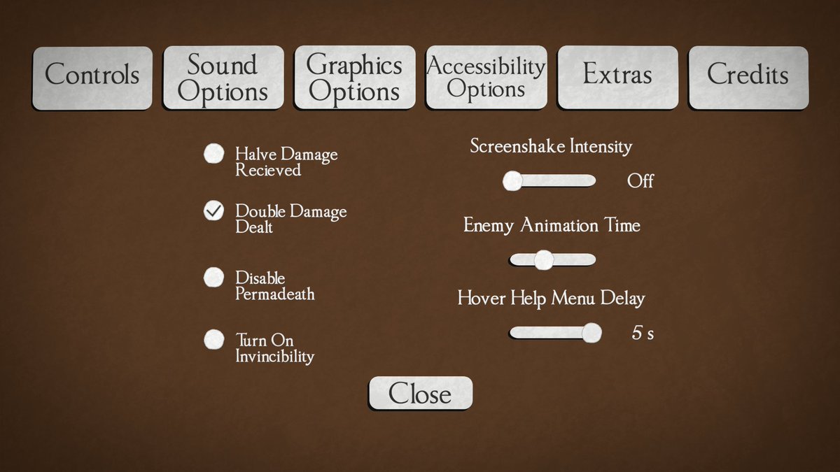 ToothPikeGames's tweet photo. Accessibility options will let you do everything from adjusting animation speed to turning off permadeath entirely! It's a turn based game so no need for targeting assist!
#LoadRollDie
https://t.co/EfKRImTg0o
#ScreenshotSaturday #indiedev #accessibility https://t.co/u5zREjH6Op